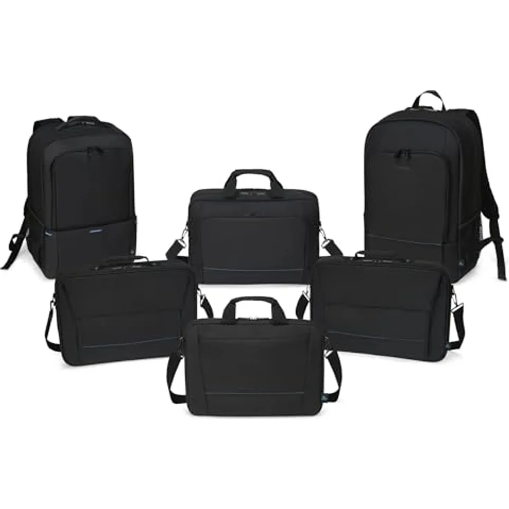 Dicota Sacoche Multi Plus TWO, Notebooktasche für Laptops bis 16 Zoll, leicht und umweltfreundlich aus 300D rPET Polyester, Schwarz – Bild 2
