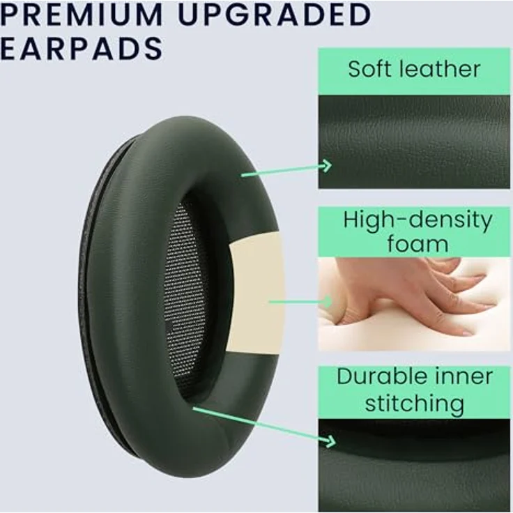 kwmobile Ohrpolster für Bose QuietComfort 45 / QC45 / SC, 2x Kunstleder Ersatzpolster für Over Ear Kopfhörer, hoher Komfort und einfacher Austausch – Bild 3