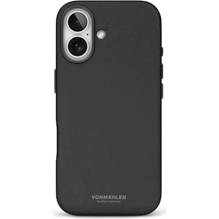 VONMÄHLEN Like Leather Case, Luxuriöse Hülle aus veganem Leder für iPhone 17 mit MagSafe, umweltfreundlich und elegant, Schwarz – Bild 1