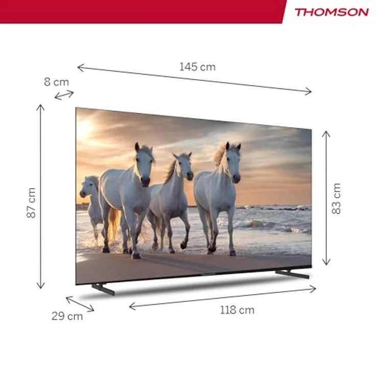 Thomson 65 Zoll (164 cm) UHD Fernseher Smart Android TV (WLAN, HDR, Triple Tuner DVB-C/S2/T2, Sprachsteuerung, Netflix, YouTube, Prime Video, Disney+) – 65UA5S13-2023 – Bild 2