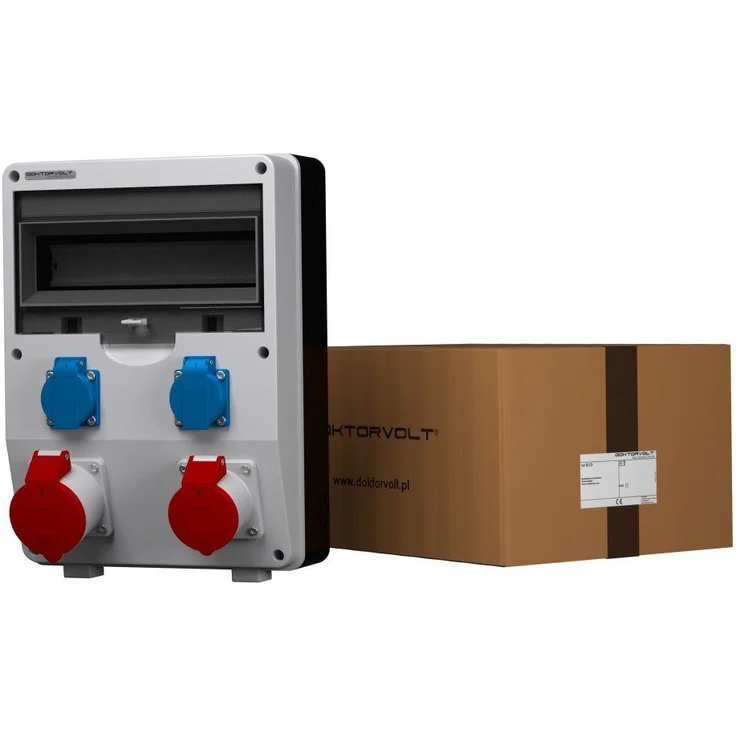 Doktorvolt Stromverteiler 1x16A 1x32A 2x230 Baustromverteiler Wandverteiler Steckdosenverteiler 4-fach, Doktorvolt Stromverteiler WDD 1x16A 1x230V für Baustellen und Industrie, blau – Bild 1