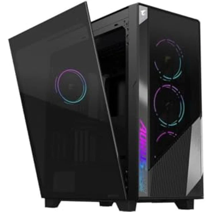 Gigabyte AORUS C500 Glass Mid Tower ATX Gehäuse, Schwarz, TG Panel, Kein Netzteil – Bild 3