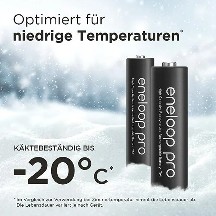 Panasonic eneloop pro, Ready-to-Use Ni-MH Akku, AAA Micro, 2er Pack, min. 930 mAh, 500 Ladezyklen, mit extrastarker Leistung und geringer Selbstentladung, wiederaufladbare Akku Batterie, Akkubatterie – Bild 4