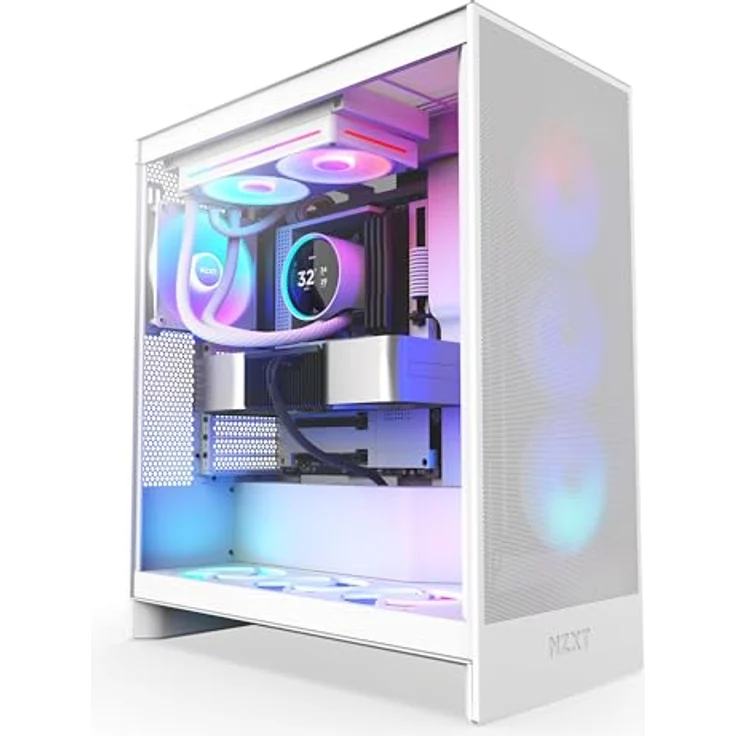 NZXT Kraken Elite 240 RGB - AIO CPU-Flüssigkeitskühler - Weiß, 240mm Radiator, F240 RGB Core-Lüfter, Anpassbares 2.72“ IPS-LCD, Turbine Pump - Intel LGA 1700, 1200/115X, 1851 - AMD AM5, AM4 – Bild 4