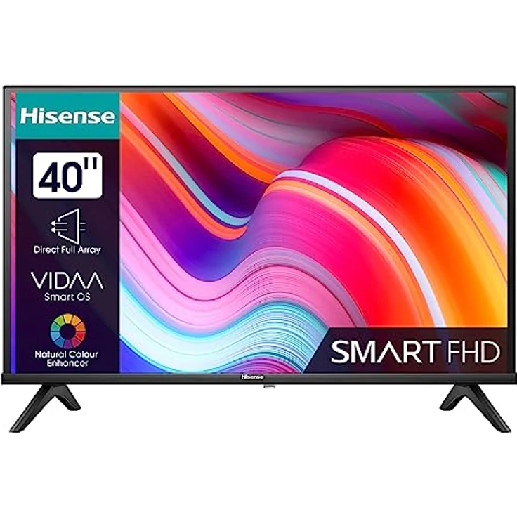 Hisense 40E4KT 101cm (40 Zoll) Fernseher Full HD Smart TV, Triple Tuner DVB-T2 / T/C / S2 / S, Works with Alexa, WiFi, Game Mode, Hotel Mode, Schwarz [2023] – Bild 1
