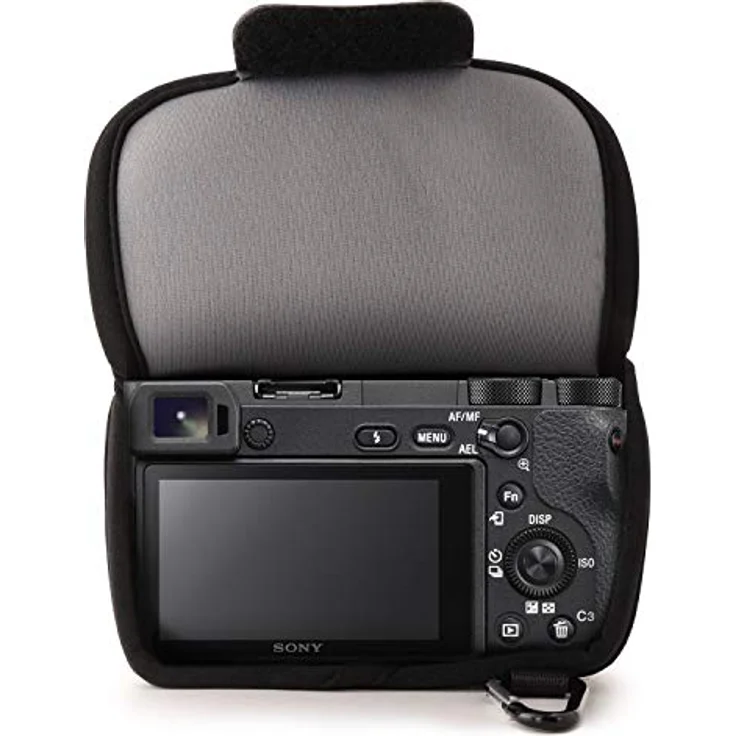 MegaGear Sony Alpha A6500 (16-70 mm objektiv) Ultraleichte Kameratasche aus Neopren mit Karabiner Haken grau – Bild 9
