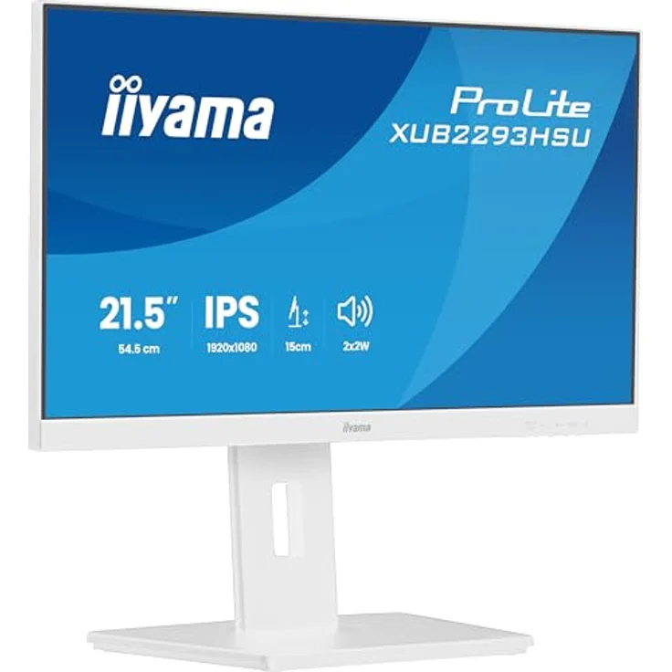 iiyama Prolite XUB2293HSU-W7 21,5" IPS LED-Monitor, Full-HD 100Hz, Höhenverstellung, Pivot, HDMI, DP, USB2.0, weiß – Bild 1