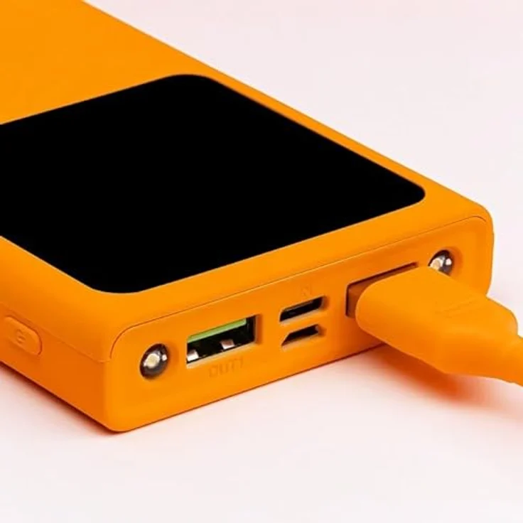 FOREVER Colorum Power Bank 10000mAh Orange - Tragbarer externer Akku mit USB-C, LED-Display und Taschenlampe, gleichzeitiges Laden von zwei Geräten – Bild 2