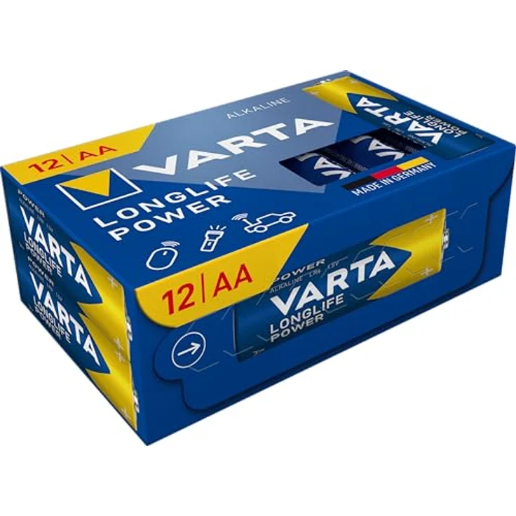 Varta Longlife Power AA CUBE12, 12 Stück Alkaline Batterien für Hightech-Geräte mit hohem Energieverbrauch – Bild 1
