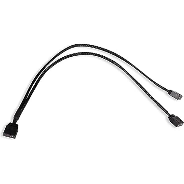 Alphacool 18705 Y-Splitter aRGB 3-Pin auf 2x 3-Pin 30cm schwarz Modding Kabel gesleevt
