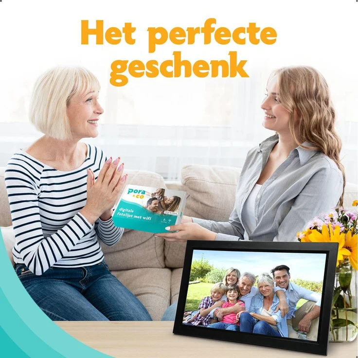 Digitale Dissidenz Fotolijst 15.6 inch FULL HD, Digitaler Bilderrahmen mit 32GB Speicher, IPS Touchscreen und FRAMEO App, Schwarz