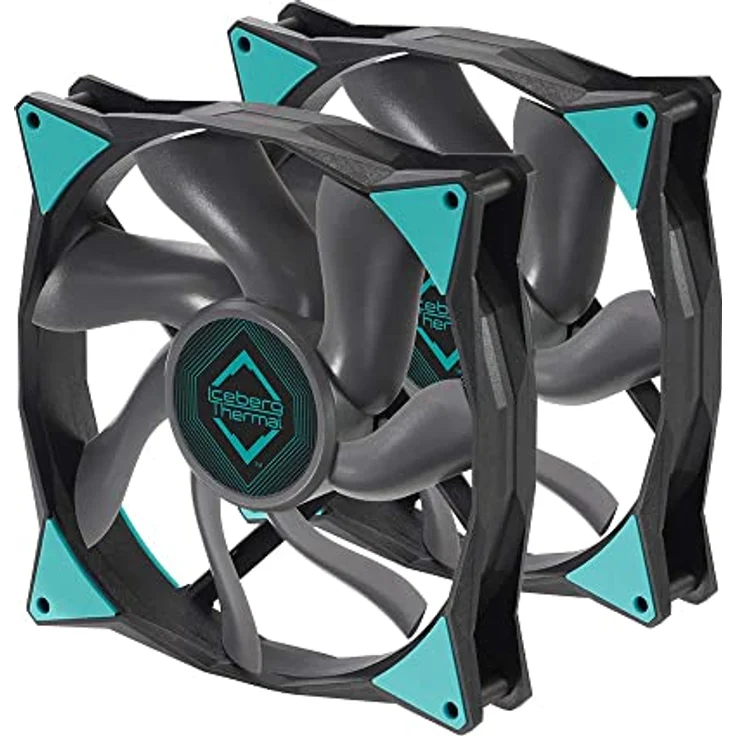 Iceberg Thermal IceGALE 140 mm PWM Premium Gehäuselüfter 2er-Pack, Schwarz – Bild 1