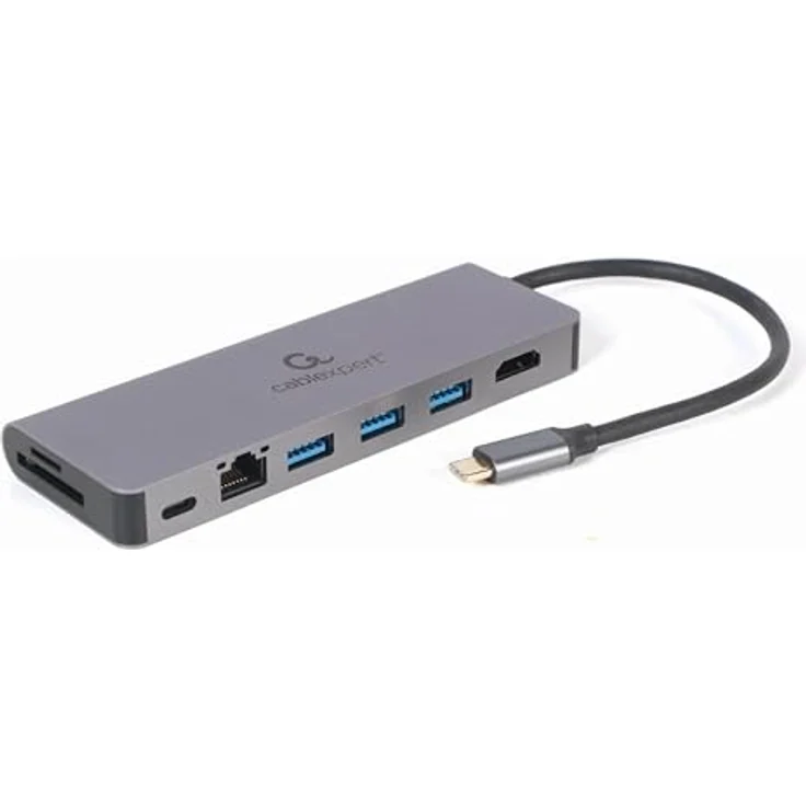 Gembird Cablexpert A-CM-COMBO5-05, Dockingstation mit USB-C 3.1, HDMI und GigE Anschluss – Bild 1
