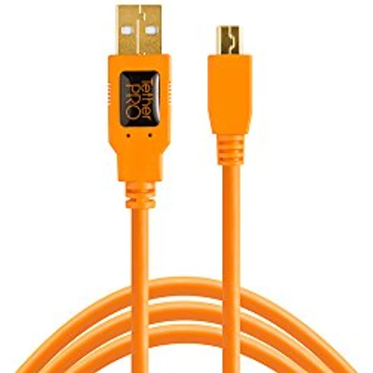 Tether Tools TetherPro Kabel, USB 2.0 A auf MiniB 5 Pin, USB-Kabel, 4,6 m, orange [cu5451] – Bild 2
