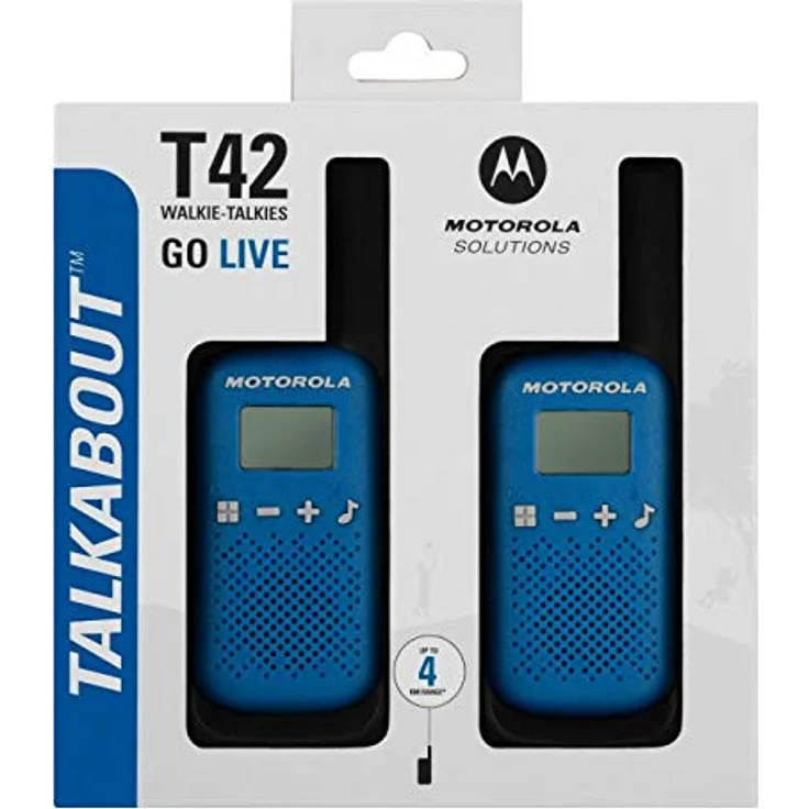Motorola Talkabout T42 PMR-Funkgeräte (2er Set, PMR446, 16 Kanäle, Reichweite 4 km) blau – Bild 4