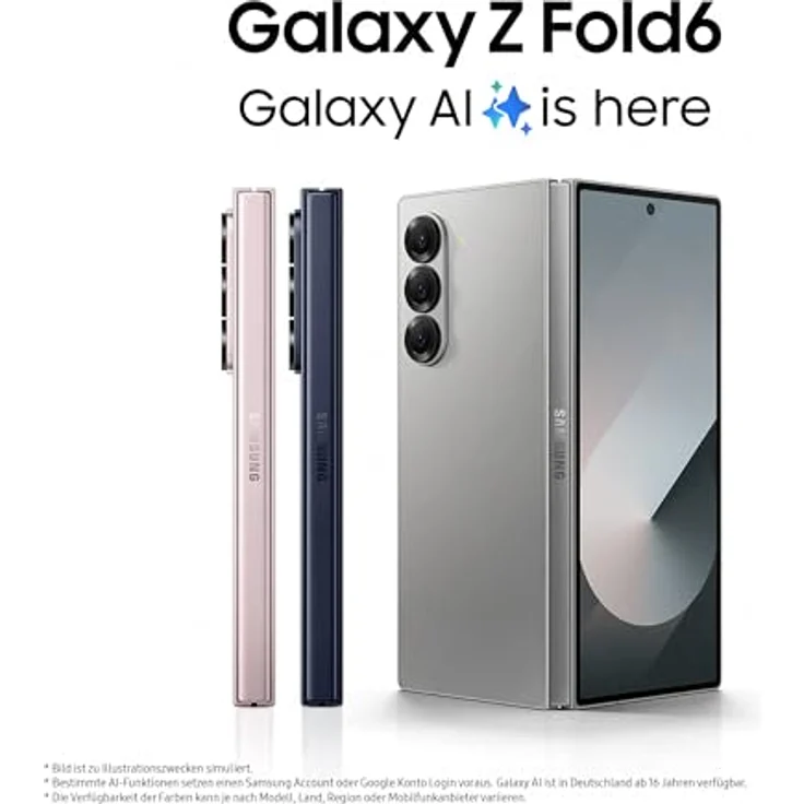 Samsung Galaxy Z Fold6 AI-Smartphone, 50-MP-Kamera, 256 GB, Silver Shadow – Bild 2