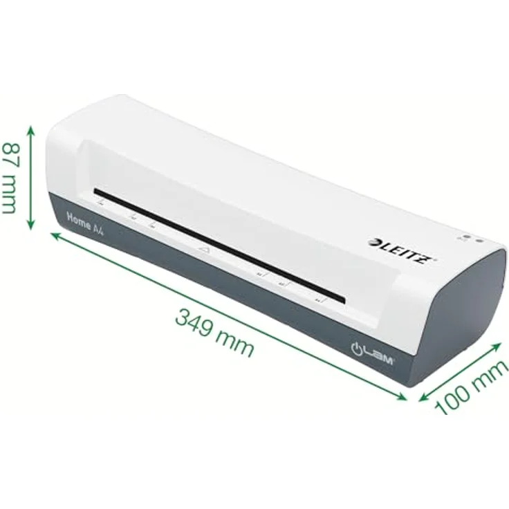 Leitz iLAM Home A4 Laminiergerät, Für 75 bis 125 mic Laminierfolien, 3 Minuten Aufwärmzeit, Inkl. Starterkit mit Folien, Ideal für den Einsatz Zuhause, Home Office & Schule, Weiß, 74310001 – Bild 2