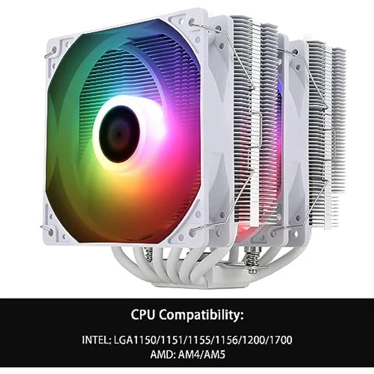 Thermalright Peerless Assasin 120 SE A-RGB CPU-Kühler - 120 mm, weiß mit 2 Türmen, 6 Heatpipes, 2x PWM-Lüfter – Bild 2