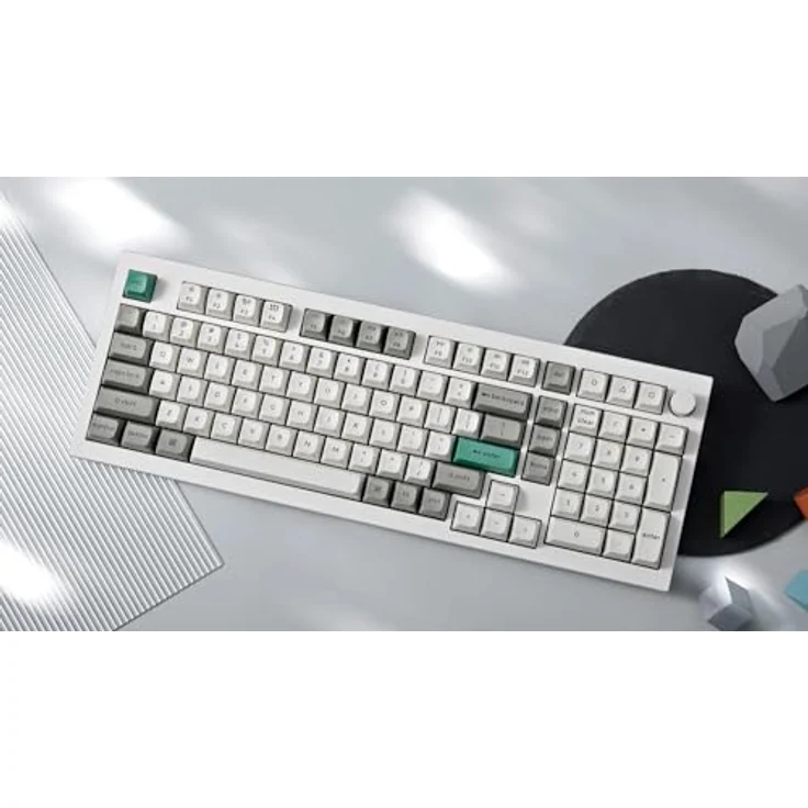 Keychron Q5 Max Kabellose Mechanische Tastatur, Voll-Aluminium, 2.4 GHz, Bluetooth, QMK, 96% Layout, RGB mit Hot-swappable Gateron Brown Schalter Kompatibel mit Mac Windows Linux - Weiß – Bild 2