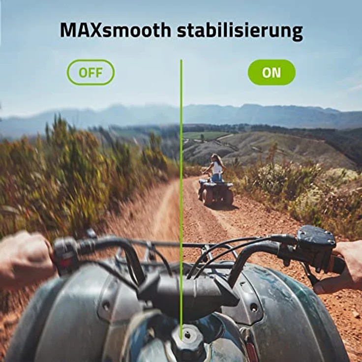 LAMAX X9.2 Action Cam, MAXsmooth Stabilisierung, bis 40 m Wasserdicht, 4K, 22 Zubehörteile, DISPLAY AUF DER VORDER- UND RÜCKSEITE, WI-FI-ÜBERTRAGUNG – Bild 3