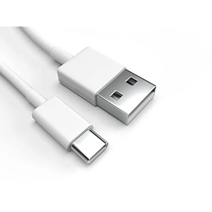 Justcom USB-C Ladekabel für Samsung Galaxy A21s 2020, 200 cm, Schnellladekabel mit 3 A, Datenkabel in Weiß