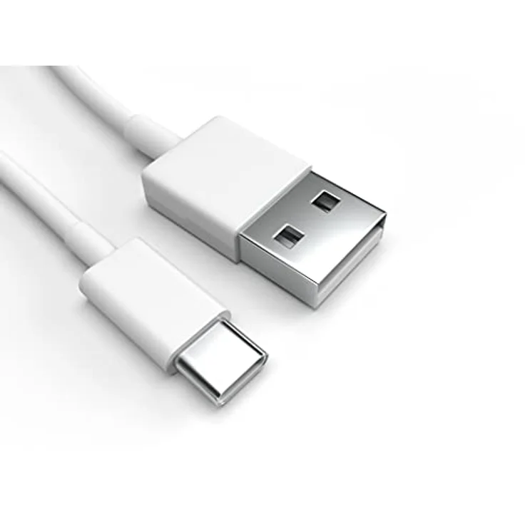 Justcom USB-C Ladekabel für Samsung Galaxy A21s 2020, 200 cm, Schnellladekabel mit 3 A, Datenkabel in Weiß – Bild 1
