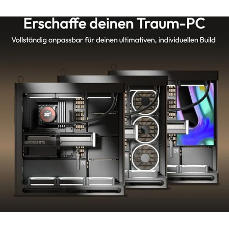 HAVN HS 420 PC-Gehäuse, Midi-Tower, E-ATX, Tempered Glass - Schwarz – Bild 5