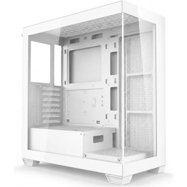 Darkflash Tech DS900 Midi Tower Gehäuse, Weiss, mit doppelt transparenten Glaswänden, Platz für 10 Lüfter und USB Typ C Anschluss
