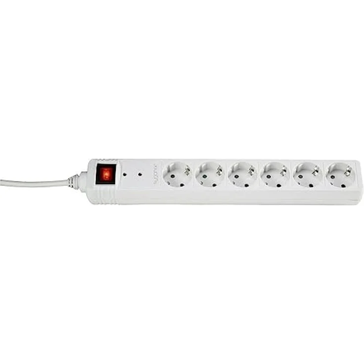 Sygonix 3xSY-5044446 Überspannungsschutz-Steckdosenleiste 6-fach Weiß mit 2-poligem Ein-/Ausschalter und Funktionskontrollanzeige – Bild 4
