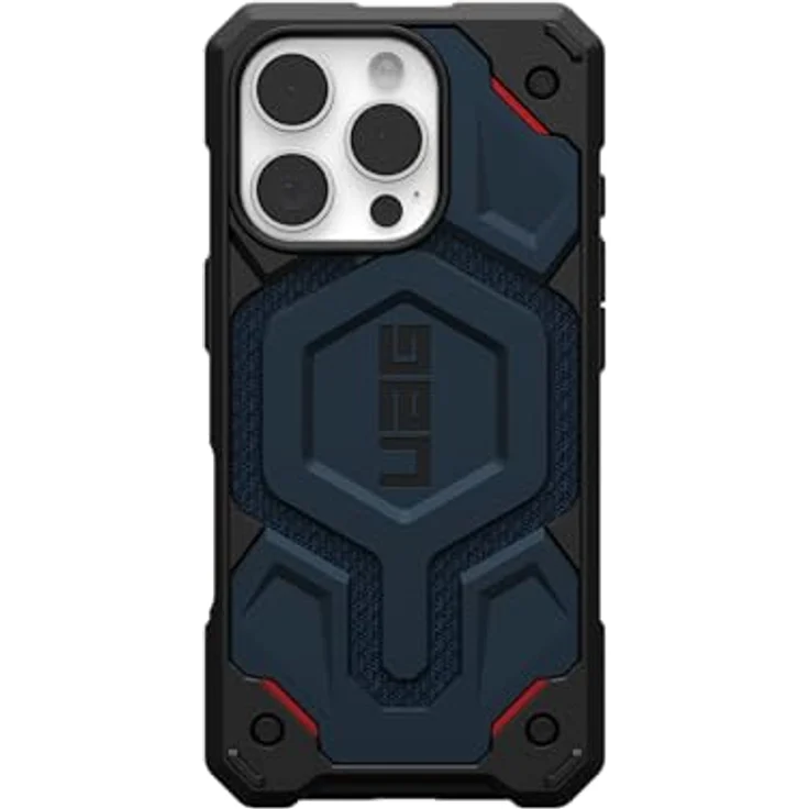 URBAN ARMOR GEAR Monarch Pro Case für Apple iPhone 16 Pro, Kevlar blau (Wireless Charging/Magnetische Aufladung kompatibel, 5-Schichten Schutz) – Bild 3
