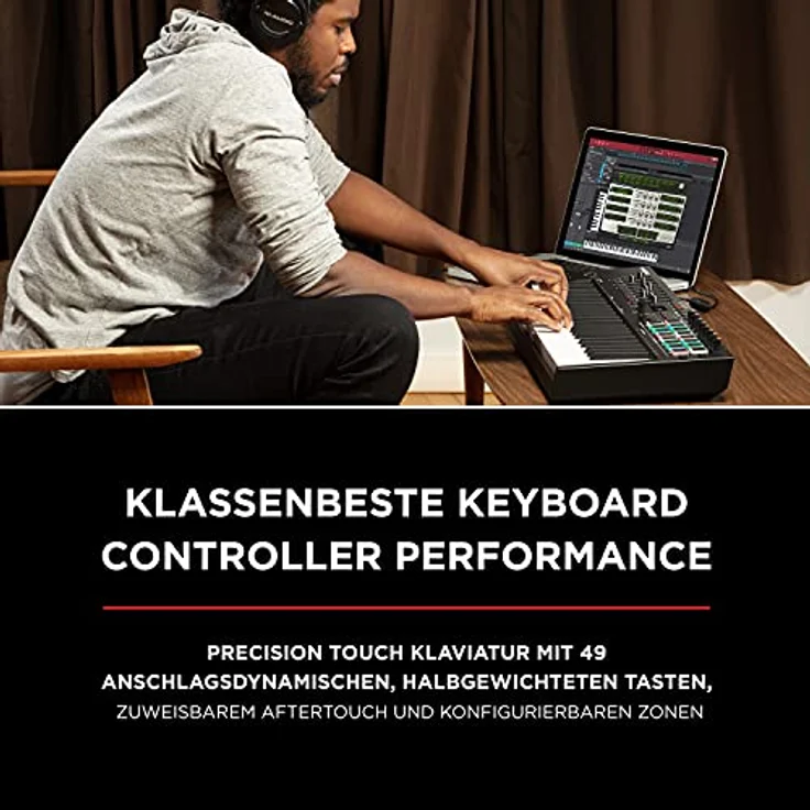 M-Audio Oxygen Pro 49 - 49-Tasten USB MIDI Keyboard Controller mit Beat Pads, MIDI-zuweisbaren Reglern, Tasten & Fadern und enthaltenem Softwarepaket – Bild 2
