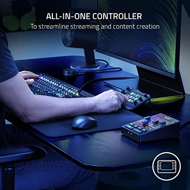 Razer Stream Controller - All-in-One-Deck für Streaming und Content-Erstellung (12 Haptisch Schaltbare Tasten, 6 Taktile Analog-Dials, 8 Programmierbare Knöpfe) Schwarz – Bild 2