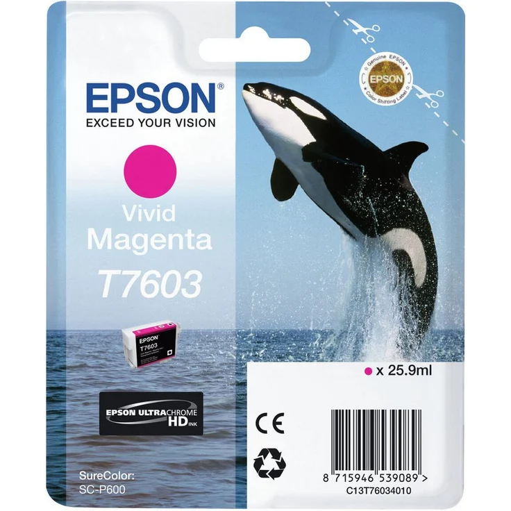 Epson C13T76034N10, Original Tintenpatrone Magenta, 25,9 ml für Epson Drucker