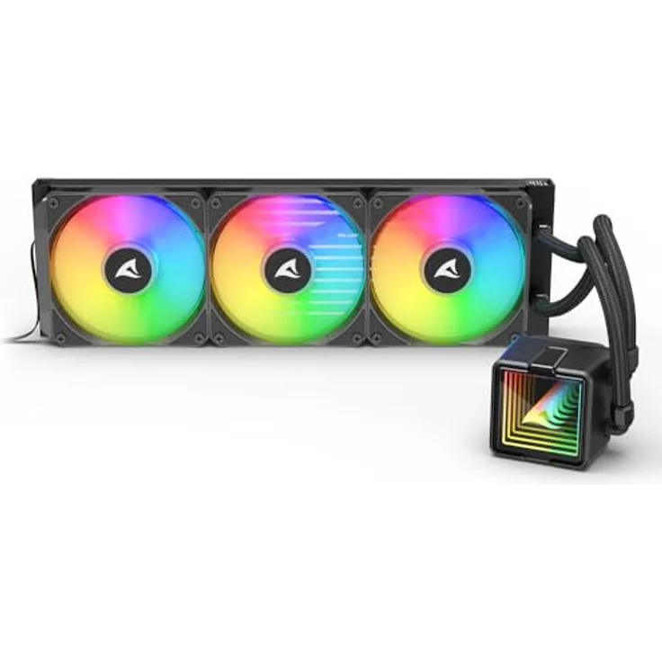 Sharkoon S100 ARGB AIO Black, Wasserkühlung mit 360-mm-Radiator, RGB-Beleuchtung und flexibler Lüftersteuerung – Bild 4