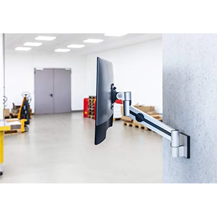 Durable Monitor Wandhalterung Pro, flexibler Schwenkarm 360° drehbar, für VESA Bildschirme 21-27", silber, 509023 – Bild 5