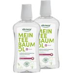 Alkmene Mein Teebaumöl antibakterielle Mundspülung 2x 500 ml mit 6fach Schutz - naturreines Teebaumöl, vegan & klimaneutral - Mundwasser für starke Zähne & gesundes Zahnfleisch - Zahnspülung