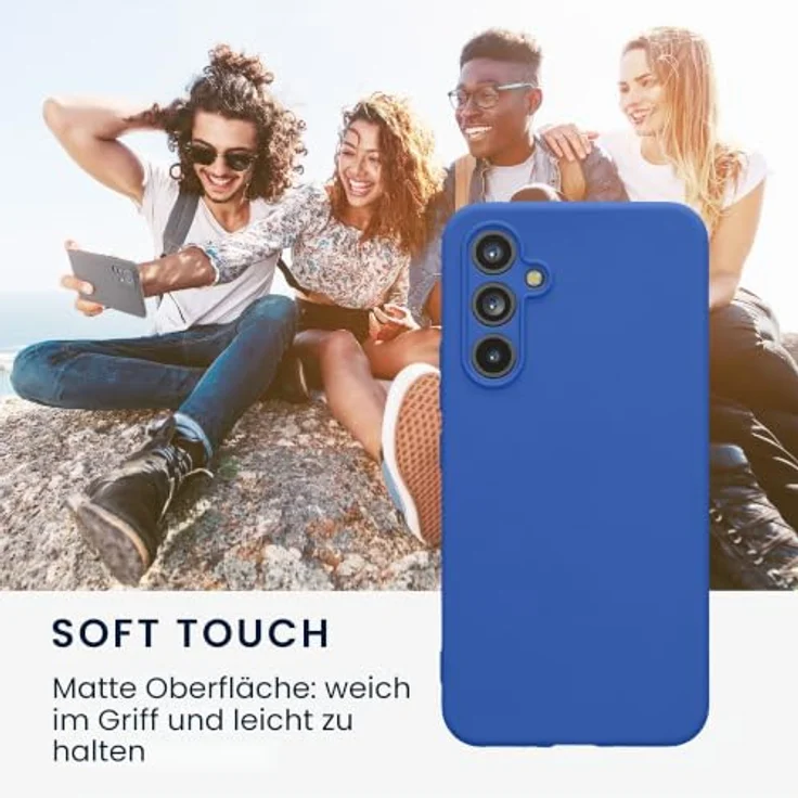 kwmobile Handyhülle für Samsung Galaxy A54 5G - flexibles TPU Silikon Case in Baltik Blau, reißfest und rutschfest mit präzisen Ausschnitten für Kamera und Anschlüsse – Bild 4