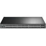 TP-Link SG3452XP JetStream PoE-Switch, 52 Ports, 500 W PoE-Budget, 48 Gigabit-LAN-Ports, 4 SFP+-Slots, verwaltbar, 19"-Rack montierbar