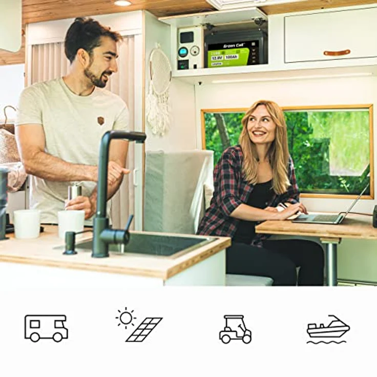 Green Cell LiFePO4-Akku CAV04S, 12,8V 200Ah, langlebig, hohe Effizienz, 3000+ Ladezyklen, ideal für Solar- und Camping-Anwendungen – Bild 5