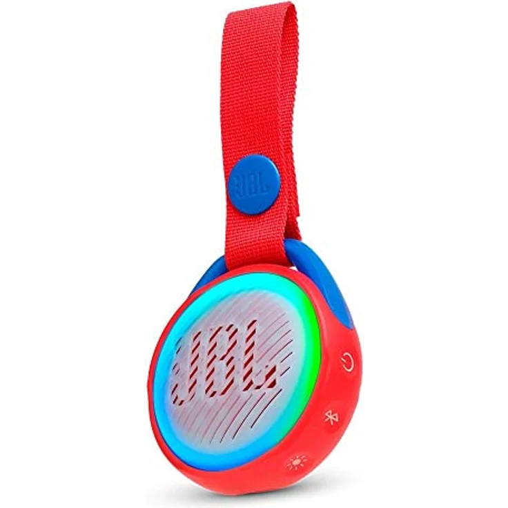 JBL JR Pop Mini-Boombox für Kids - Poppiger, wasserdichter Bluetooth-Lautsprecher mit eingebauten Lichtmotiven - Bis zu 5 Stunden Musik hören mit nur einer Akku-Ladung Rot – Bild 3