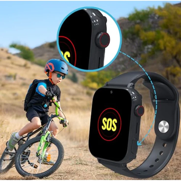FOREVER Kids Look Me! 3 KW-520 Schwarz - Smartwatch mit SIM Karte - 1,85” Display - GPS/LBS/Wi-Fi Standort - SOS Funktion - Anrufe & Video - IP65 Wasserdicht Kinder – Bild 6