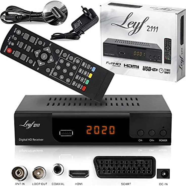 Kabelreceiver Kabel Receiver Receiver für digitales Kabelfernsehen - DVB-C (HDTV ,DVB-C / C2, DVB-T/T2 , HDMI , SCART , USB 2.0 , ) + HDMI Kabel (Receiver)