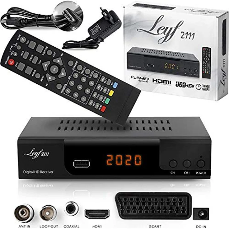 Kabelreceiver Kabel Receiver Receiver für digitales Kabelfernsehen - DVB-C (HDTV ,DVB-C / C2, DVB-T/T2 , HDMI , SCART , USB 2.0 , ) + HDMI Kabel (Receiver) – Bild 1