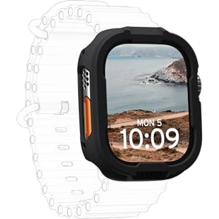 URBAN ARMOR GEAR Scout Case für Apple Watch Ultra / Ultra 2 (49mm) - Sturz- und Stoßsicher nach US-Militärstandard, Displayschutz, Schwarz – Bild 4