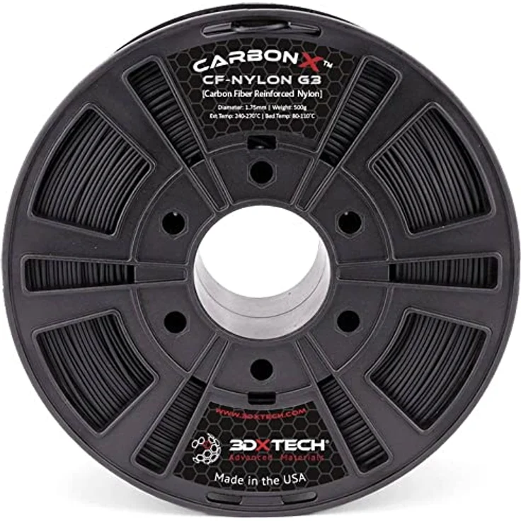 3D Xtech CarbonX CF-ASA Filament ASA, UV-beständig, witterungsbeständig, 1.75 mm, 750 g, Schwarz – Bild 2