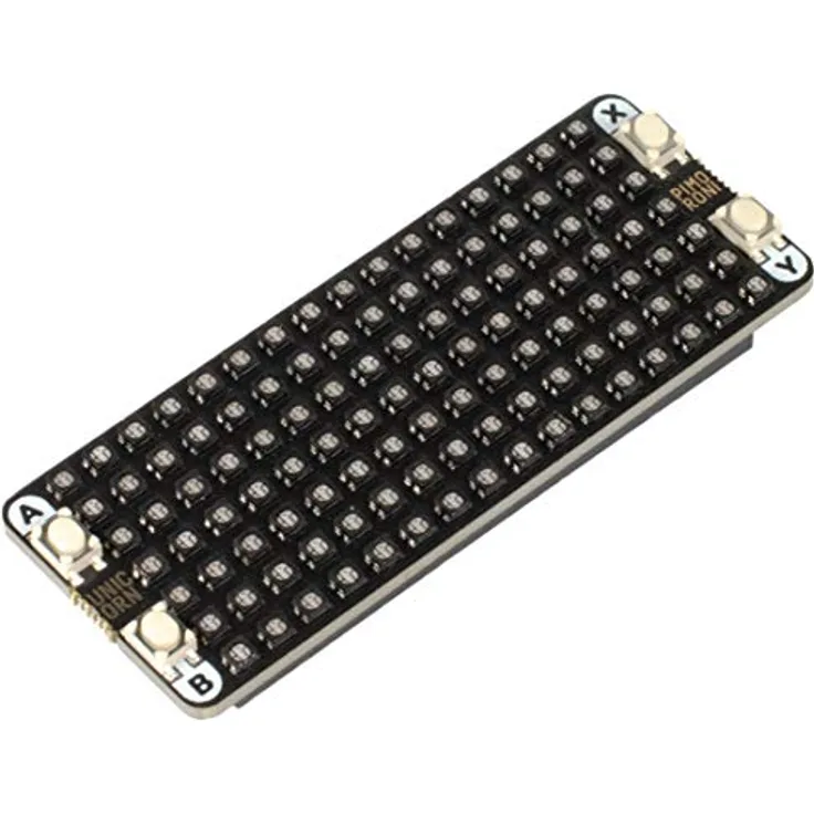 Pimoroni Raspberry Pi Pico Unicorn Pack, 112 RGB-LEDs in 7x16-Matrix mit vier taktilen Tasten und 14-Bit-Farbgenauigkeit
