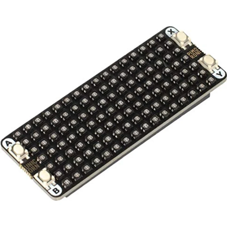 Pimoroni Raspberry Pi Pico Unicorn Pack, 112 RGB-LEDs in 7x16-Matrix mit vier taktilen Tasten und 14-Bit-Farbgenauigkeit – Bild 1