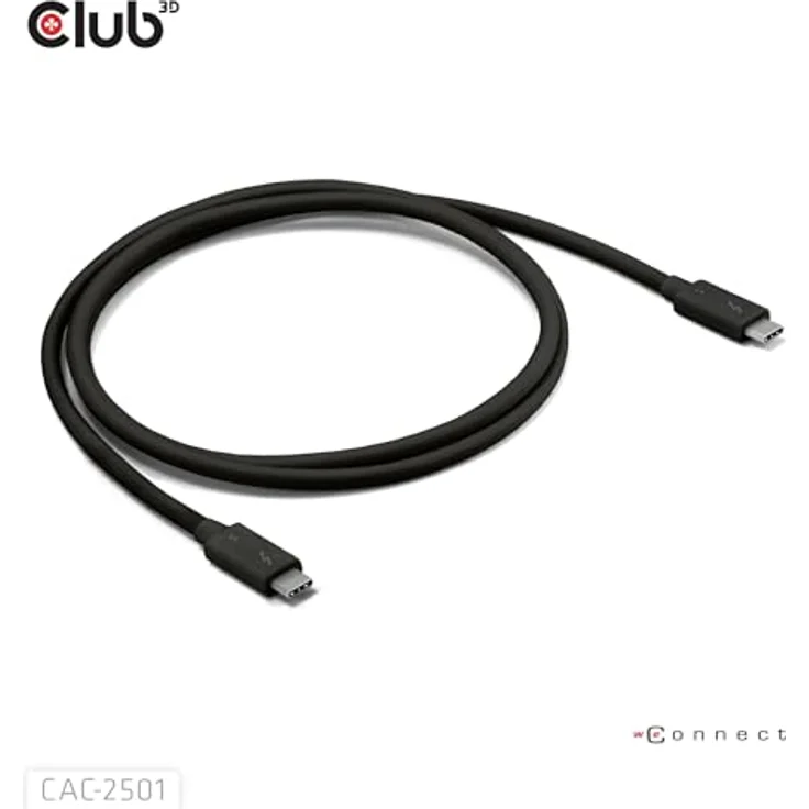 Club 3D Club3D Thunderbolt 5 Kabel, 1 m, 8K bei 240 Hz, 120 Gbps, USB 4.0, 240 W, zertifiziert – Bild 5