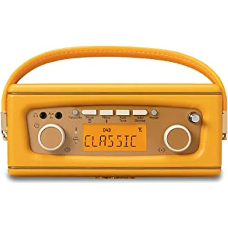 Radio Roberts Revival UNO BT – Tragbares Kompaktradio mit DAB+/FM, Bluetooth, Vintage-Design, Streaming, Aux-Eingang, Kopfhörerbuchse, Weckfunktion, 2 Jahre Garantie, Sonnengelb – Bild 4