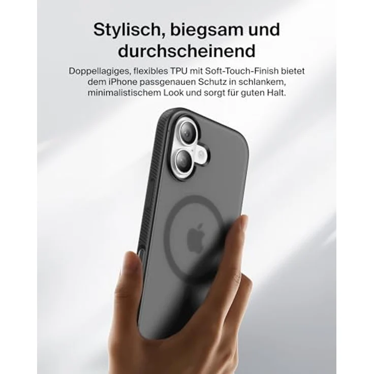 Belkin Grip Magn. Schutzhülle MSA034hqBK für iPhone 17, stoßfest, schwarz mit Kamerasteuerung und kabellosem Laden – Bild 7